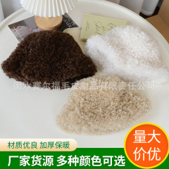 ファッション冬暖かい帽子女性のための厚いテディベルベット羊毛漁師帽子カップル屋外ライトボード帽子卸売