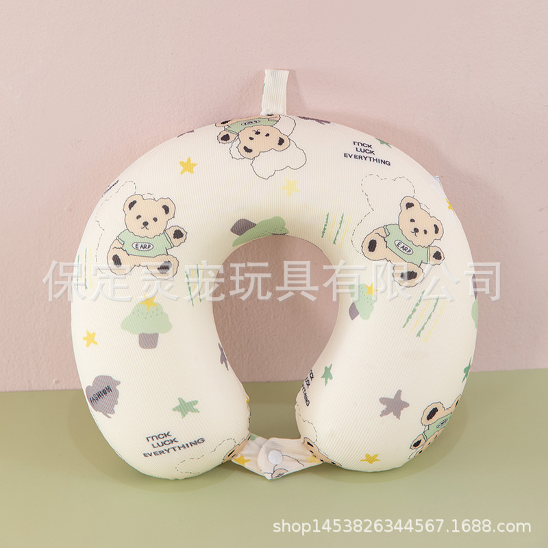 Almohada en forma de U de algodón con memoria de color sólido Almohada redonda para el cuello de viaje Almohada en forma de U de algodón con memoria cabeza con logotipo impreso al por mayor image 25