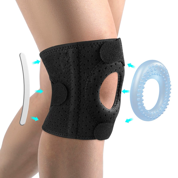 Black [triple-pointed patella strap/single]