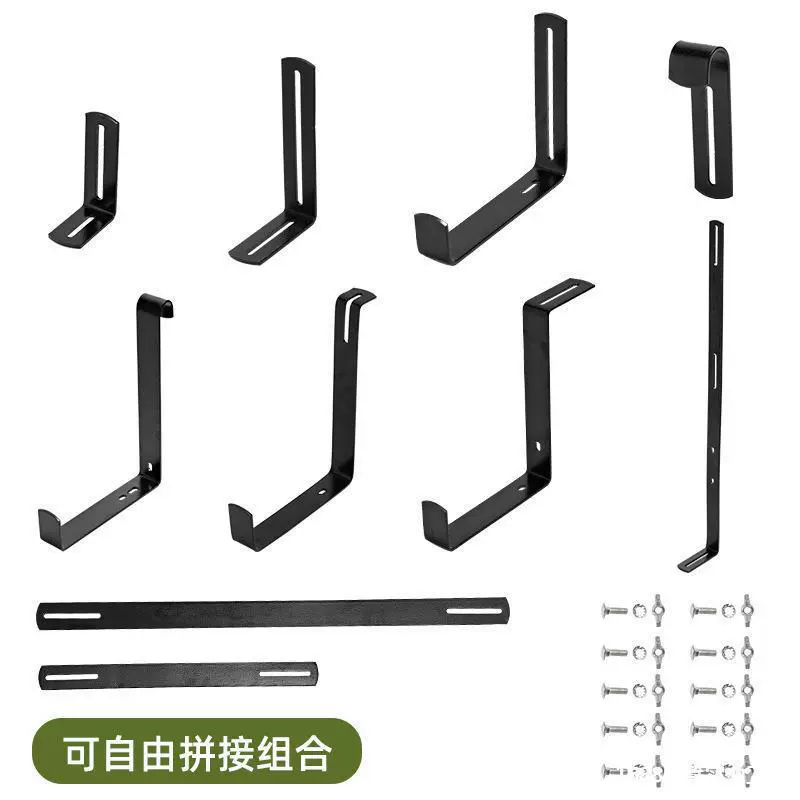 Крючок для цветочного горшка на балконное ограждение, регулируемая подвесная подставка для цветов, настенная полка для цветов, подоконник, уличный железный кронштейн