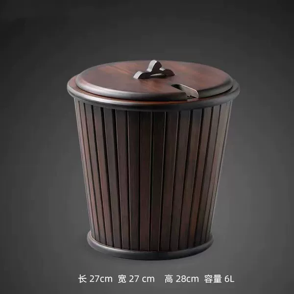 Walnut color round tea bucket
