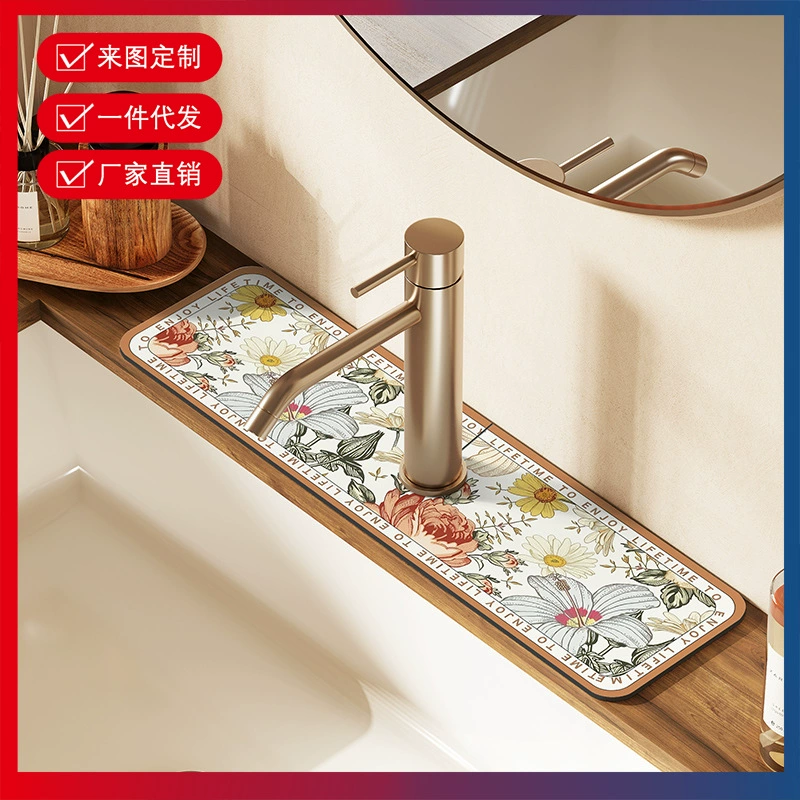 Новый коврик для ванной комнаты впитывает воду и быстро сушит воду, сливается коврик для мытья посуды