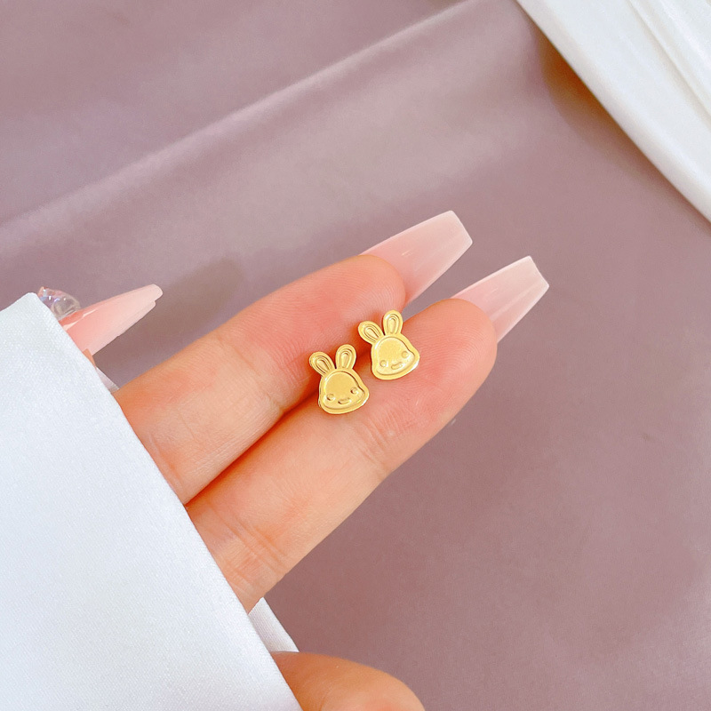 [Acero de titanio de todo el cuerpo] fritillary Lucky Grass pendientes minimalistas pendientes fríos para hombres y mujeres pendientes de banquete de temperamento personalizado