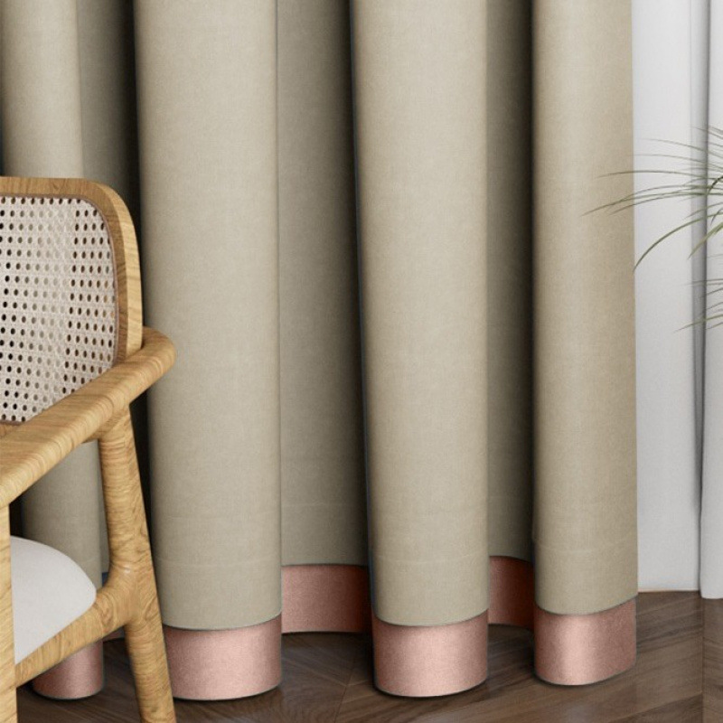 Curtain Extension Hem Self-Adhesive Gap Blackout Strip Thickened Windproof Bedroom Floor-To-Ceiling Window Bottom Extension to Prevent Light Leakage