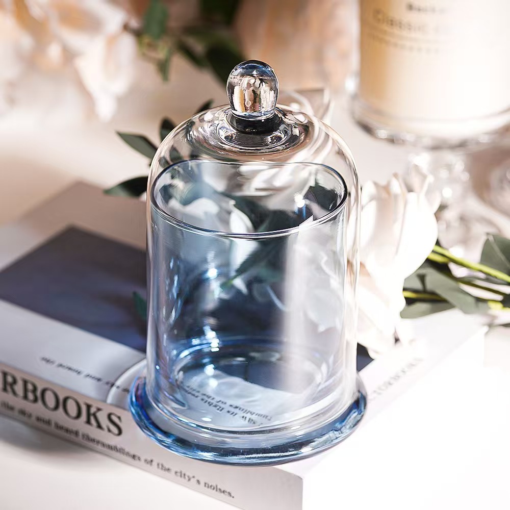 Cubierta para aromaterapia, vaso de almacenamiento moderno, vaso para velas, cubierta dorada DIY con forma de campana, vaso de vidrio, vaso difusor de cristal para velas, recipiente creativo.