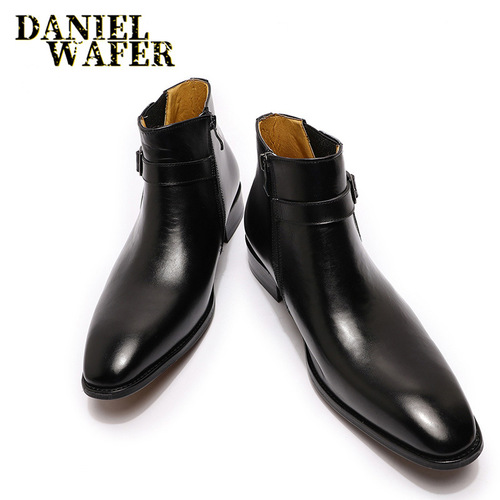 Large size retro European and American Chelsea boots spring men's genuine leather short boots cross-border men's shoes chelsea boots