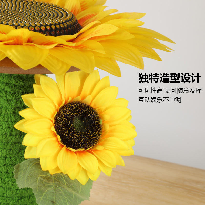 Marco de escalada para gatos con flores, pequeño árbol de sisal de una pieza, tabla de agarre para gatos vertical, linda columna de agarre para gatos de girasol, suministros para gatos