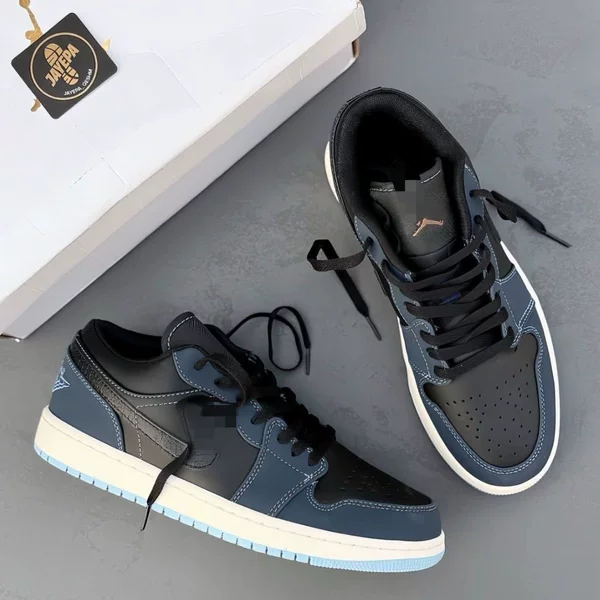 &Putian pure original new low-top blue and black patchwork sneakers, unisex street style, fashionable casual wear