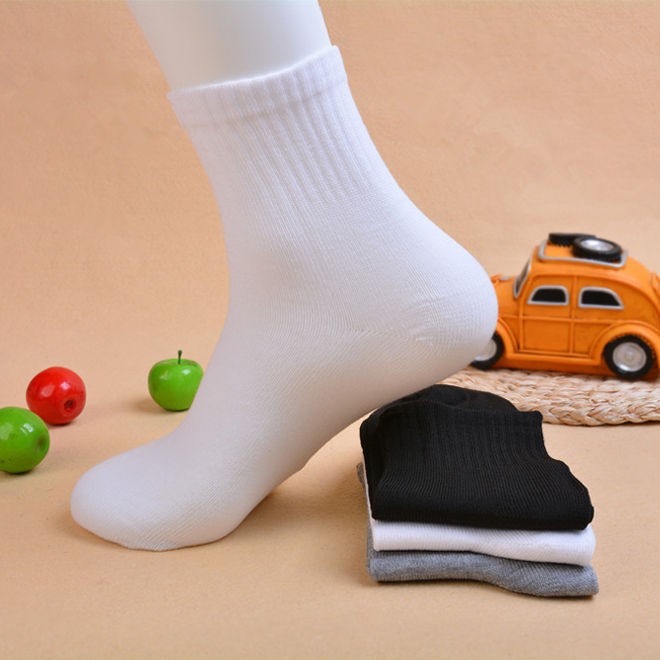 라벨이없는 스포츠 양말 화이트 10 쌍