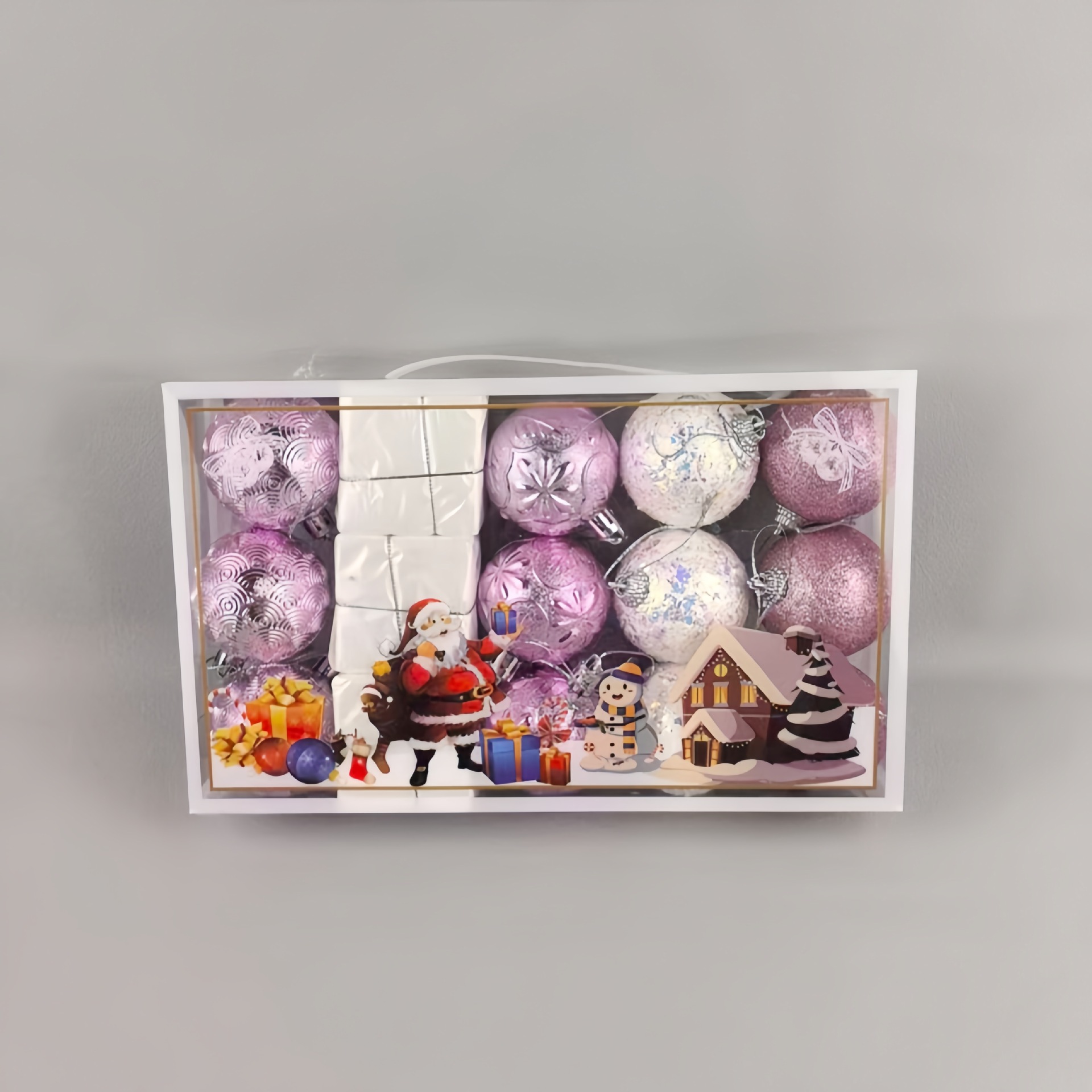 Nuevos Adornos navideños transfronterizos cuelgan bolas navideñas juego de bolas navideñas colgante de árboles de Navidad caja de regalo bolas navideñas q image 25