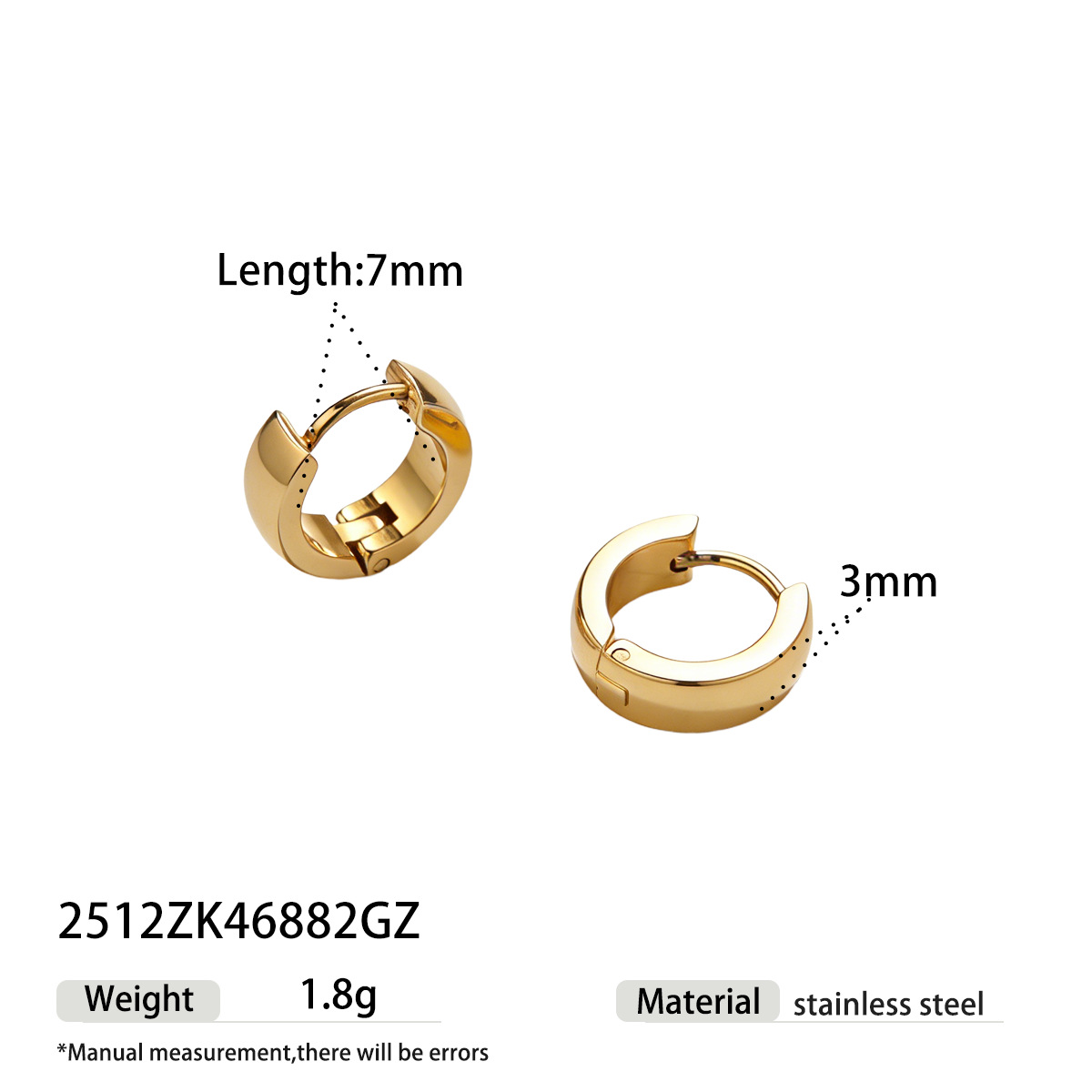 TENA Europa y los Estados Unidos de moda pendientes de acero inoxidable de alta calidad anillo de sensores geométricos joyas de hebilla de orejas joyas de acero de titanio transfronterizas image 9