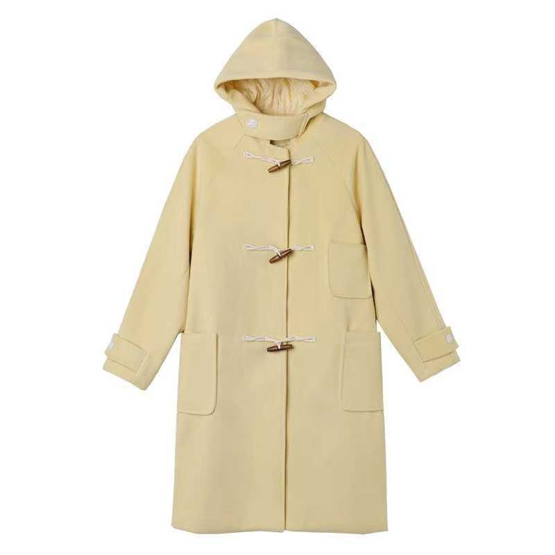 2026 New Autumn/Winter Women's Mid-Length Wool Coat, Elegant and Trendy, Hooded, Duffle Button Wool Coat, Hot Selling Item