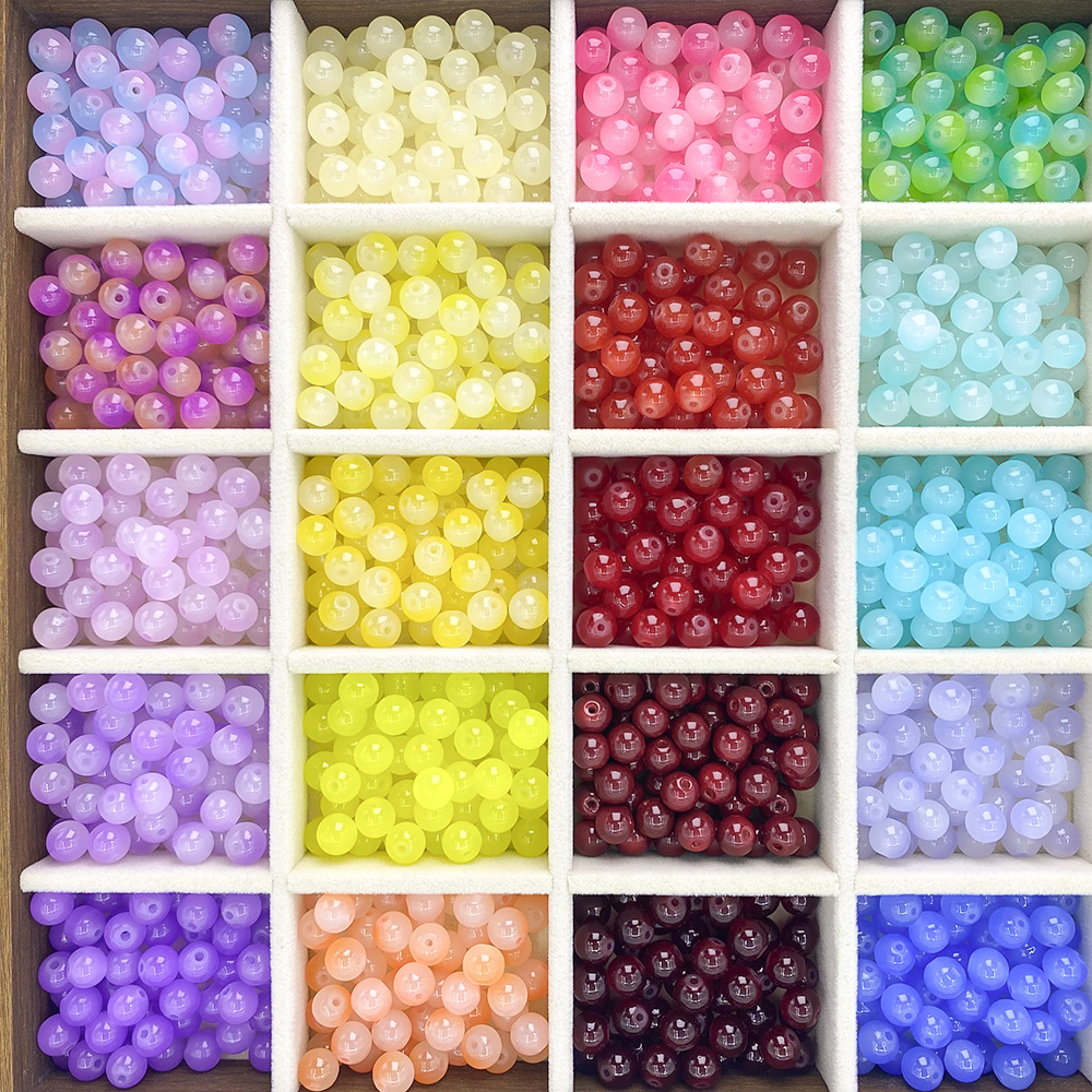 4mm6mm玻璃珠散批手工diy饰品隔珠手串配珠串珠散珠琉璃珠珠子
