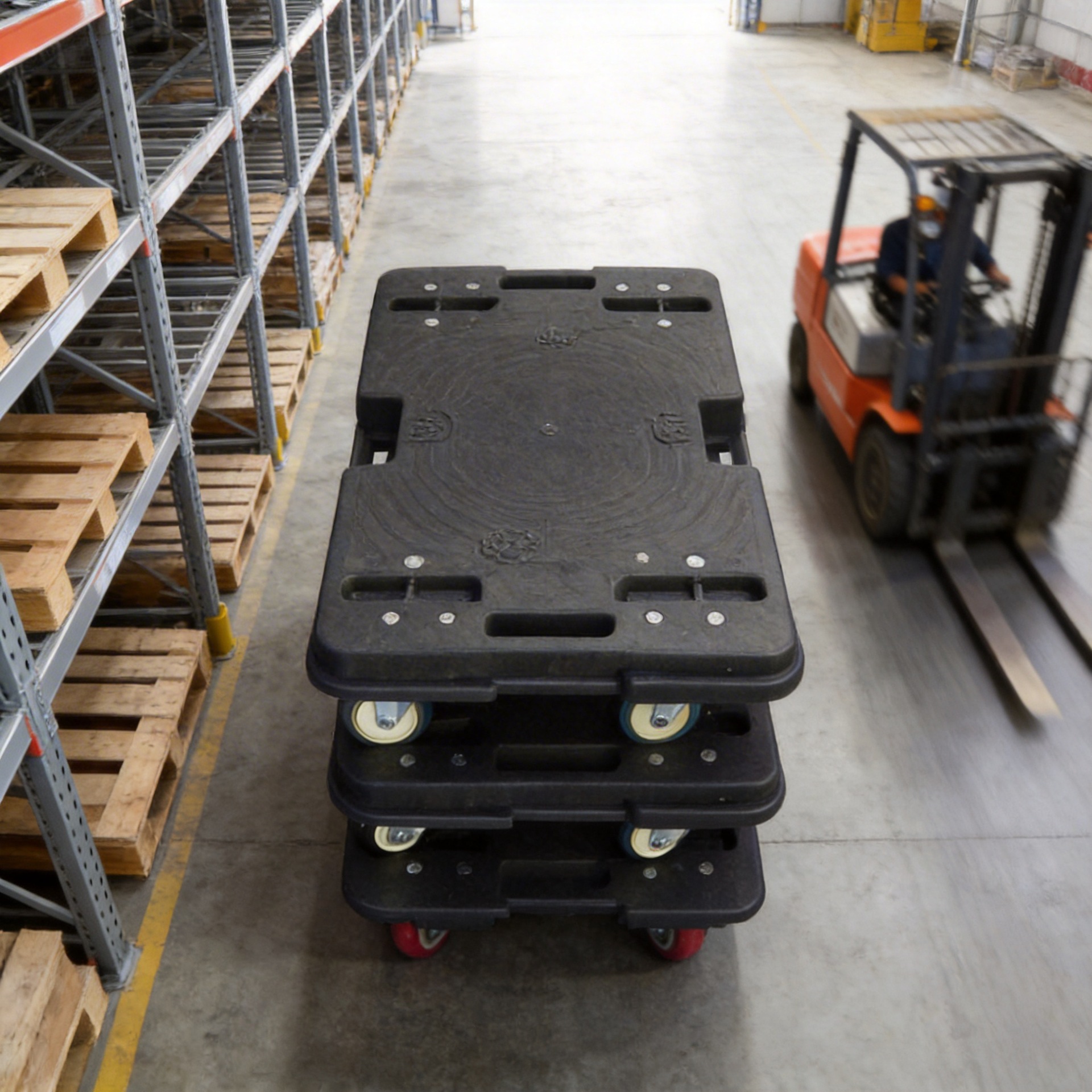 厂家直销平板手推车可拼接拉货车仓库搬运车乌龟车静音四轮万向