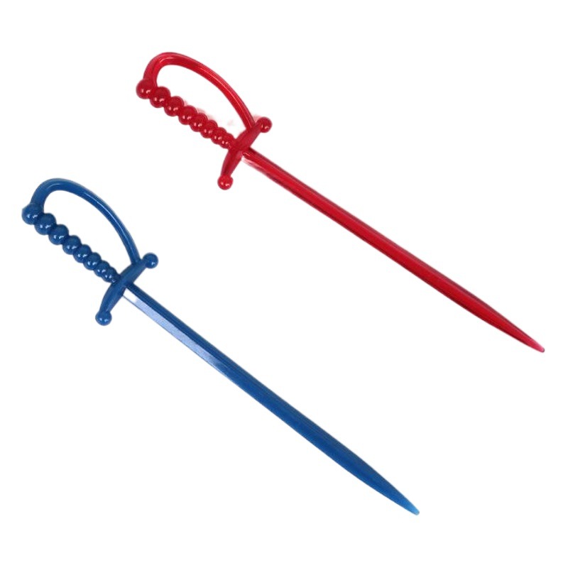 Signo de cóctel de aguja de fruta de estilo occidental de comercio exterior signo de postre de plástico desechable color creativo tipo espada aguja de fruta