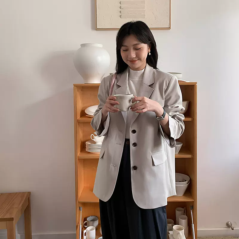 GIERRT 版型JU好~廓形质感气质中长款小西装女秋休闲西服显瘦外套
