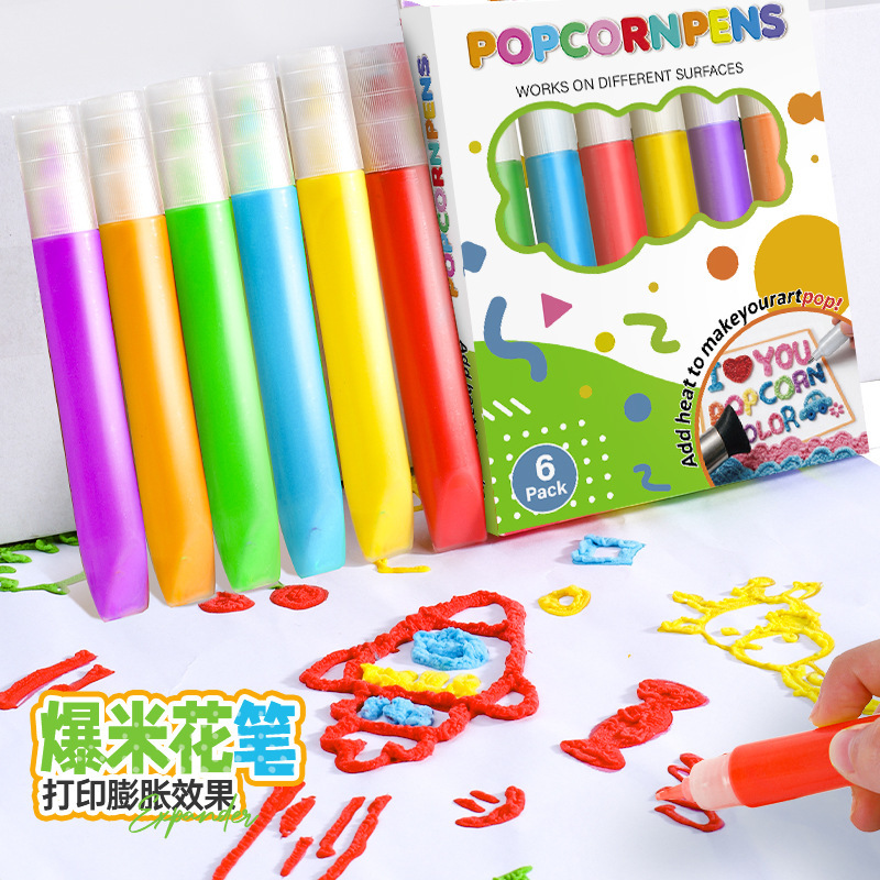 3D Bubble Pen Popcorn Pen Children's DIY Graffiti Expanding Painting Pen 3D Three-Dimensional Craft Toy Available in Multiple Colors 3D Bubble Pen Popcorn Pen Children's DIY Graffiti Expanding Painting Pen 3D Three-Dimensional Craft Toy Available in Multiple Colors