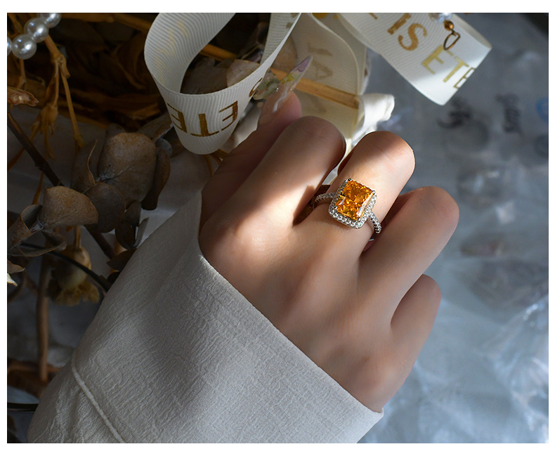 Fashion Geometric Sterling Silver Plating Zircon Rings 1 Piece