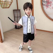 2025新款汉服夏款男童中国风唐装古风汉服中秋节表演拍照国学园服