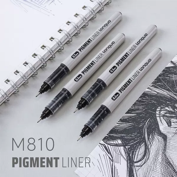Languo M810 direct liquid painting pen with fiber tip, quick-drying sketching pen, art-specific drawing needle pen