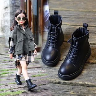 Real Soft Leather Girls' Boots 2021 Spring & Fall New Student British Style Boots Kidsren's Soft-Soled Short Boots Single Boots