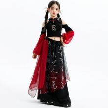 爵士舞服装女童短款中国风时髦套装女孩少儿童jazz街舞演出潮服秋