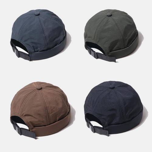 Japanese-style quick-dry outdoor clip-on street melon hat, mountain system waterproof landlord hat, unisex accessories, retro H-style buckle