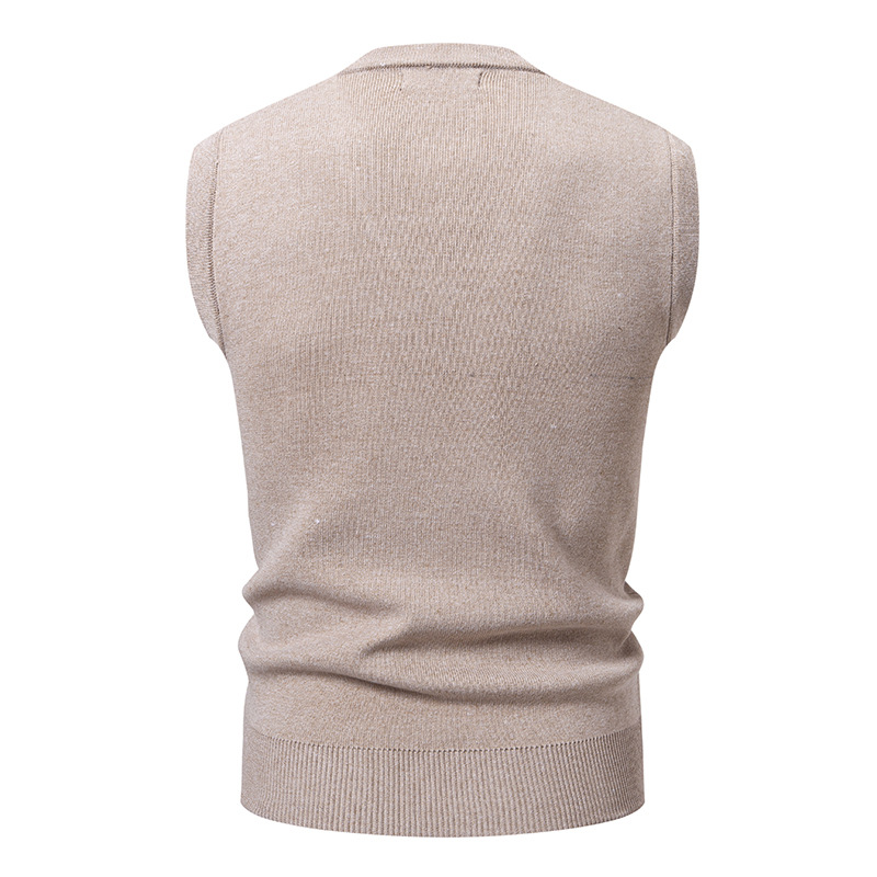 Men's Knit Vest – Slim Fit V-Neck Sweater Vest With Jacquard Pattern For Smart Casual Wear_voghion.com