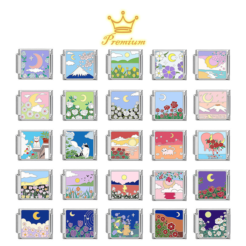 Connector magic creative square steel bottom spring series module DIY jewelry personalized handmade bracelet accessories Connector magic creative square steel bottom spring series module DIY jewelry personalized handmade bracelet accessories