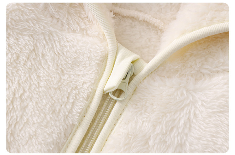 Autumn and winter newborn onesies double-sided velvet warm cotton clothes for men and women baby hooded outdoor clothes crawling clothes_voghion.com