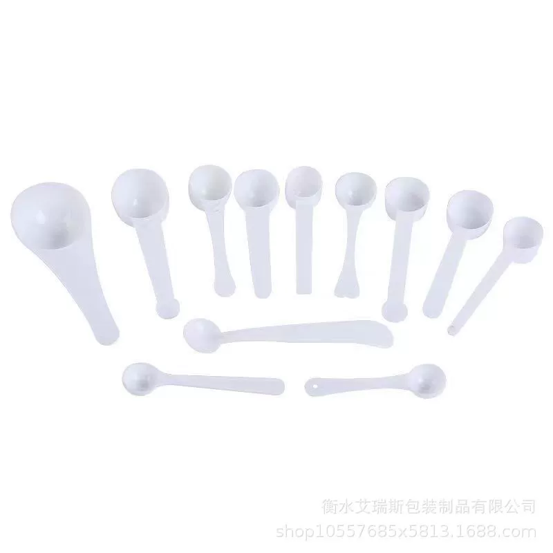 In-stock transparent plastic measuring spoon 1 3 5 grams with hole for formula milk powder spoon round bottom flat bottom limit salt spoon liquid quantification spoon