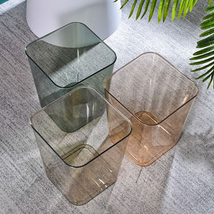 Acrylic Trash Can Transparent Household Large Open Storage Bucket for Standing and Multi-Use ins Style High Color Value Large Capacity