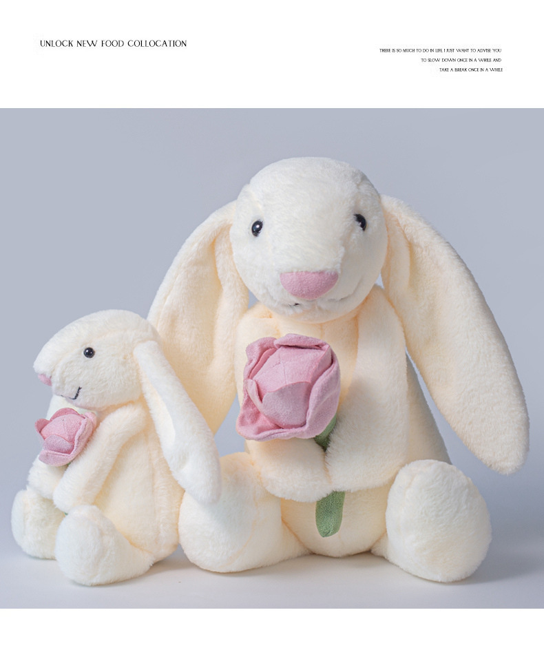 SnuggleBunny Plush Toy - Soft Huggable Rabbit Stuffed Animal With Carrot, Cuddly Companion For Kids & Adults, Perfect Gift For Christmas, Sleep Aid_voghion.com