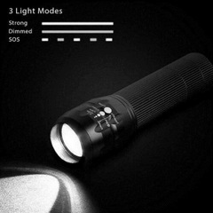 Cross-border portable retractable focus aluminum alloy flashlight bicycle accessories LED strong light outdoor long-beam lighting