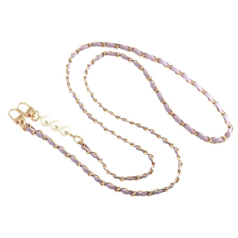 Cuerdas de teléfono móvil perlas de viento de perla larga cadena de pick-up colgante de cuero de metal colgante de bolsos