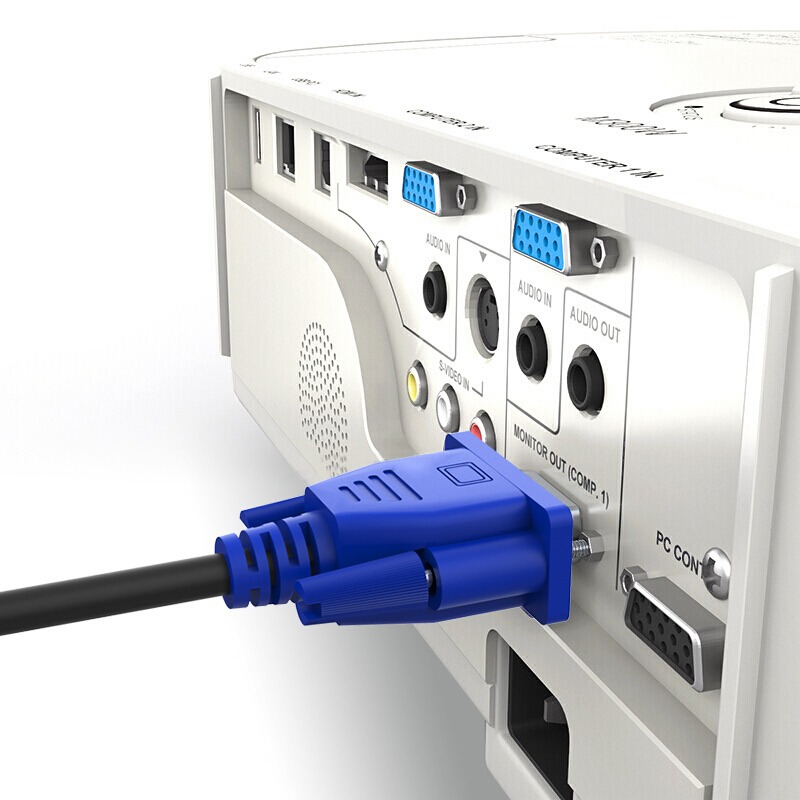 Biaz HD VGA cable computer TV projector monitor cable double magnetic ring blue head 3+6 wire core