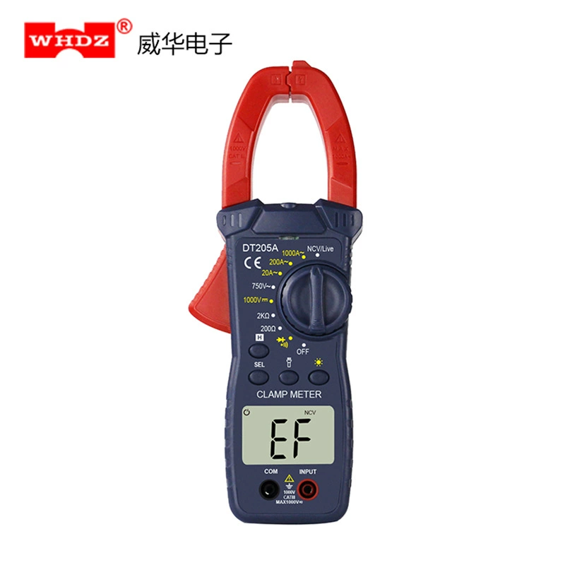 Цифровой зажим DT205A может определить истинное эффективное значение для измерения огня цифровой большой аммонт 1000A