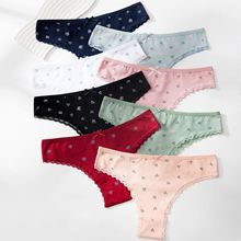 新品纯棉三角裤源头定制加工蝴蝶结性感女士内裤透气低腰女T裤