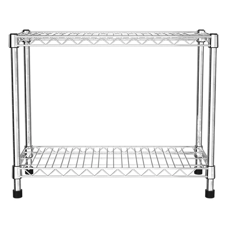 Новый стеллаж для хранения одежды в спальнях 304 2-х слойный напольный металлический стеллаж для хранения всякой всячины из нержавеющей стали в гостиной