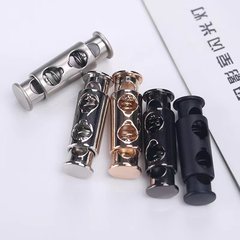 青衿圓柱雙頭金屬彈簧扣雙孔調節扣電鍍鋅合金止滑卡扣豬鼻繩扣