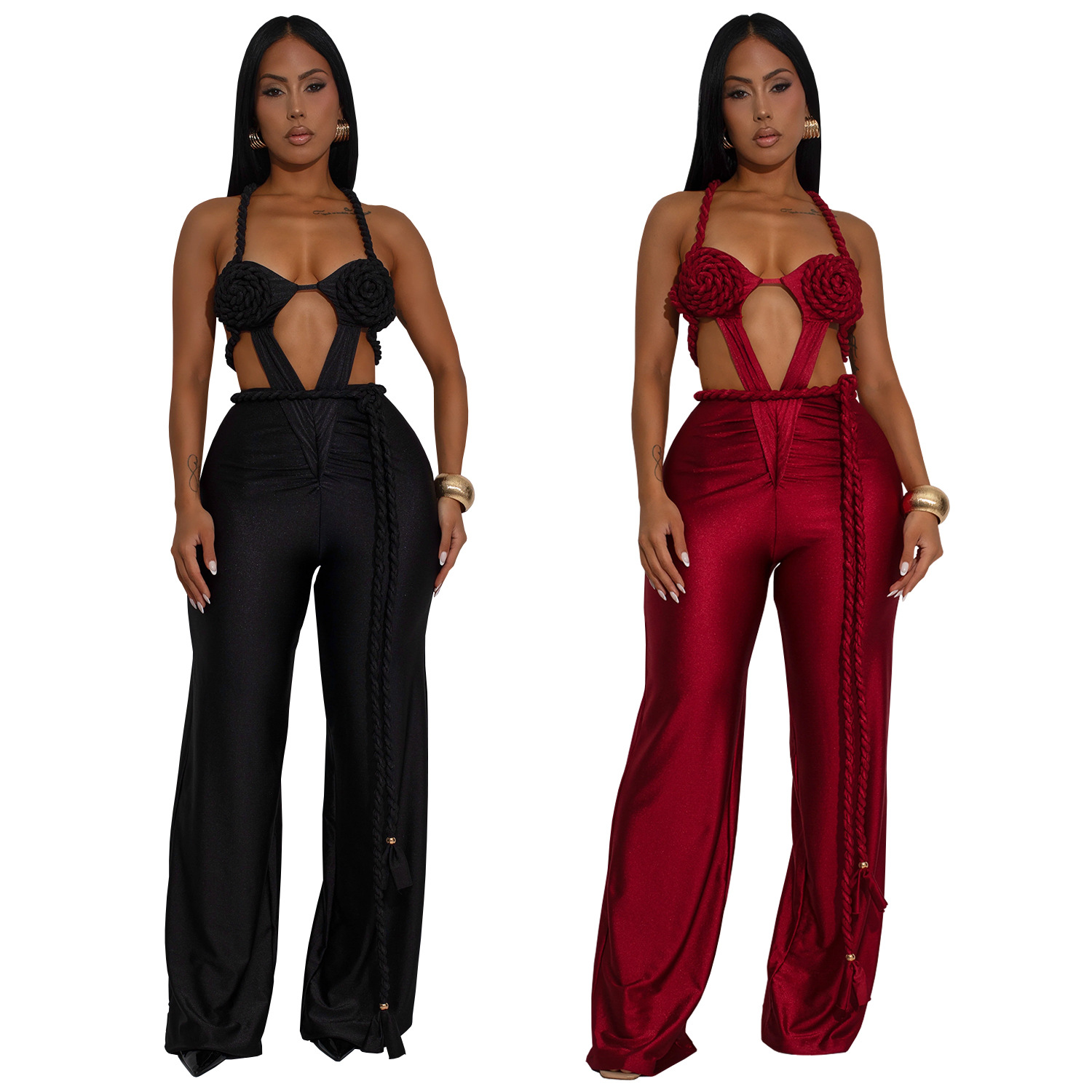 C7557 Aliexpress transfronterizo Amazon Europa y América de moda de mujer de color sólido sexy envuelto cinturón de espalda correa junkie