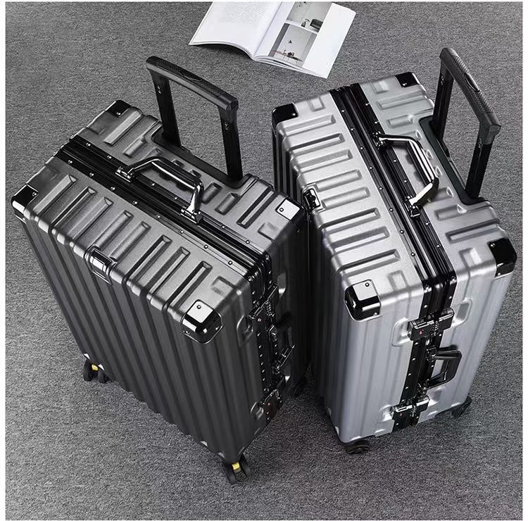 Multifunctional luggage suitcase with universal wheels, aluminum frame, telescoping handle, women's student, 20-inch travel bag, carry-on password suitcase, 24-inch