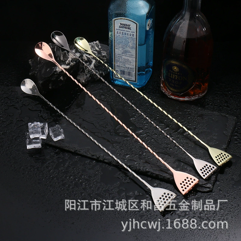 304 Ложка для смешивания из нержавеющей стали Бар с двойной головкой Двойная барная ложка из нержавеющей стали Ложка для смешивания кофе Ложка для смешивания коктейля