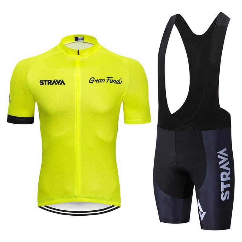 Cross-Border Exclusive Stra Cycling Jersey Short-Sleeve Set Bib Shorts Cycling Team Version Factory