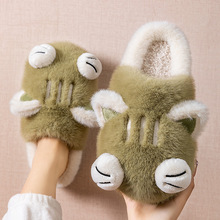 招财猫棉拖鞋女款秋冬季2025新款可爱室内居家居保暖毛毛绒棉鞋女