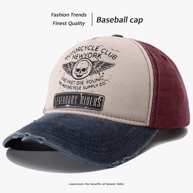 Hoed voor de vroege herfst 2023 voor dames, nieuwe vintage gewassen denim baseballpet voor heren, harde rand, Koreaanse stijl, gezichtsslankmakende eendenbek_voghion.com