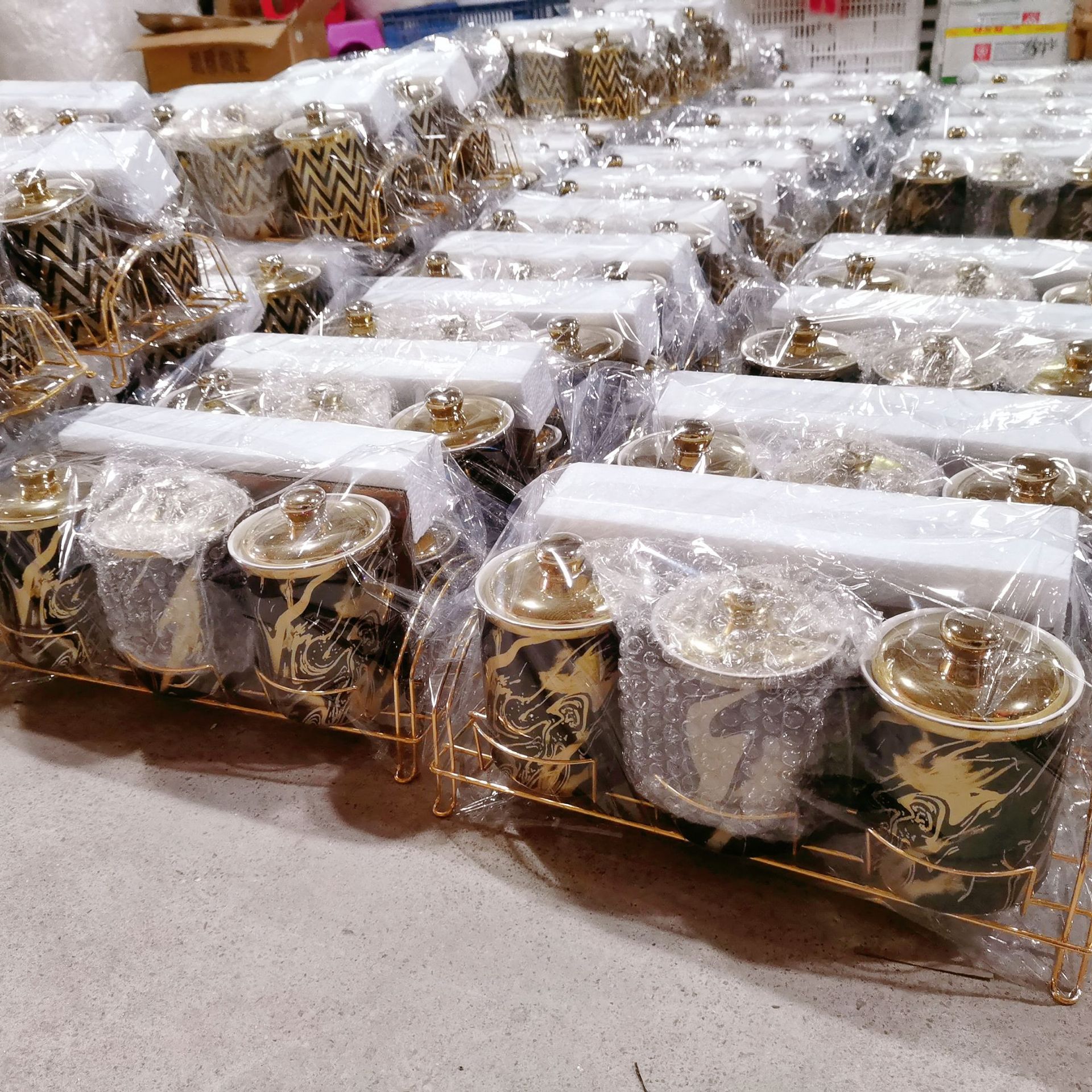 Cocina cerámica condimento tarro sellado con marco de hierro galvanoplastia calcomanías condimento tarro de café tarro de almacenamiento tarro traje