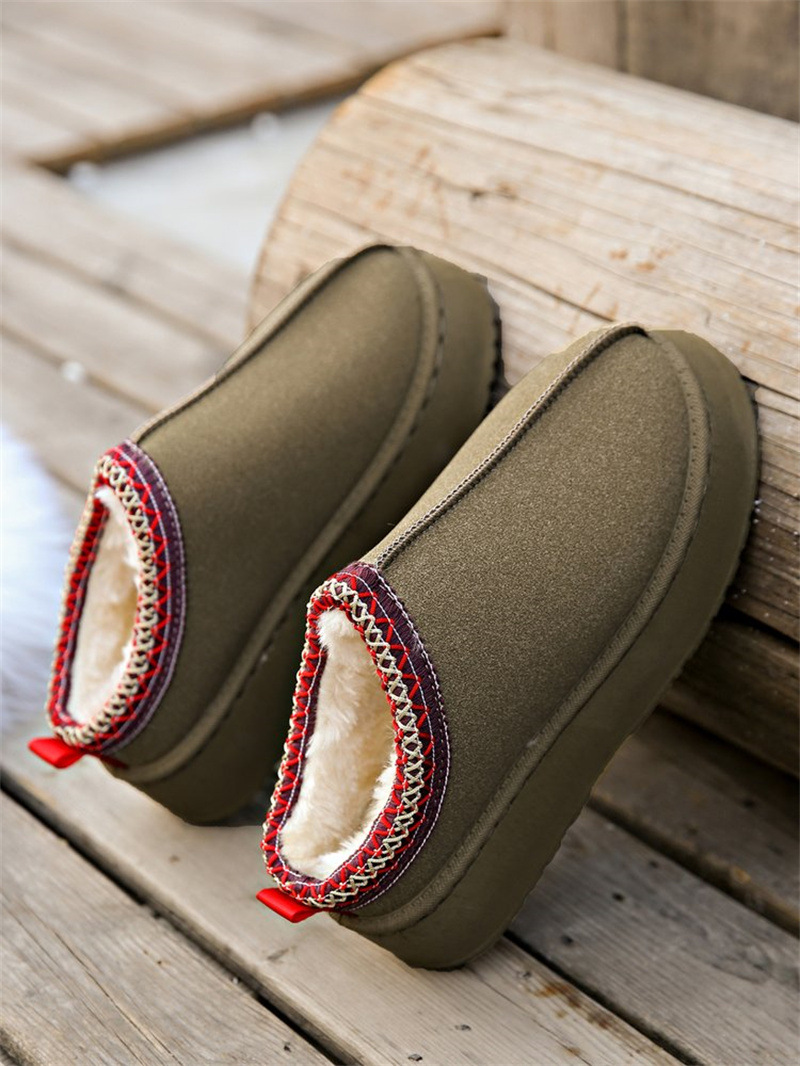 Comfortable Cotton Slippers For Women Warm Winter Half Slippers_voghion.com