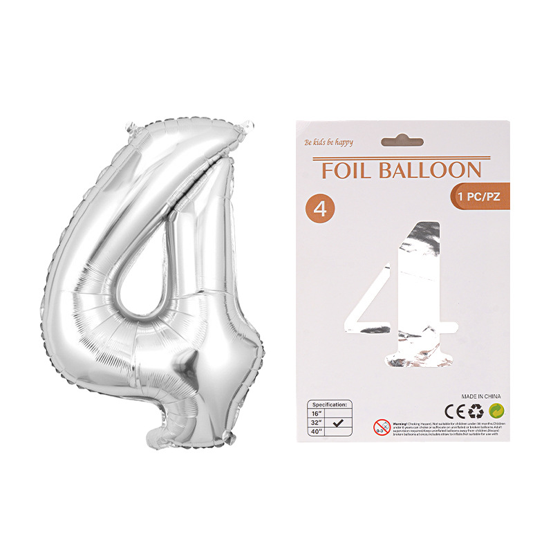Globo de película de aluminio digital de 32 pulgadas, tarjeta de papel, tapa dura, paquete individual, cuerpo delgado, fiesta digital, globo decorativo flotante