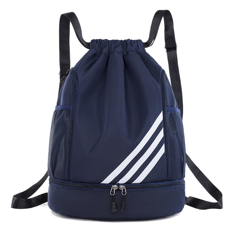 Transfronteriza al por mayor mochila cordón bolsillo ligero baloncesto fútbol deportes plegable viaje mochila de ocio al aire libre